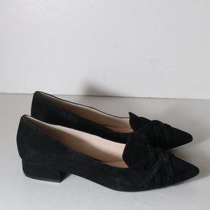 Cole Haan Blakley Womens Pointed Toe Loafer Heels Block Heel Size 11 Suede Black